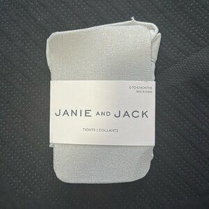 NWT Janie and Jack Silver Shimmer Tights 0-6M
